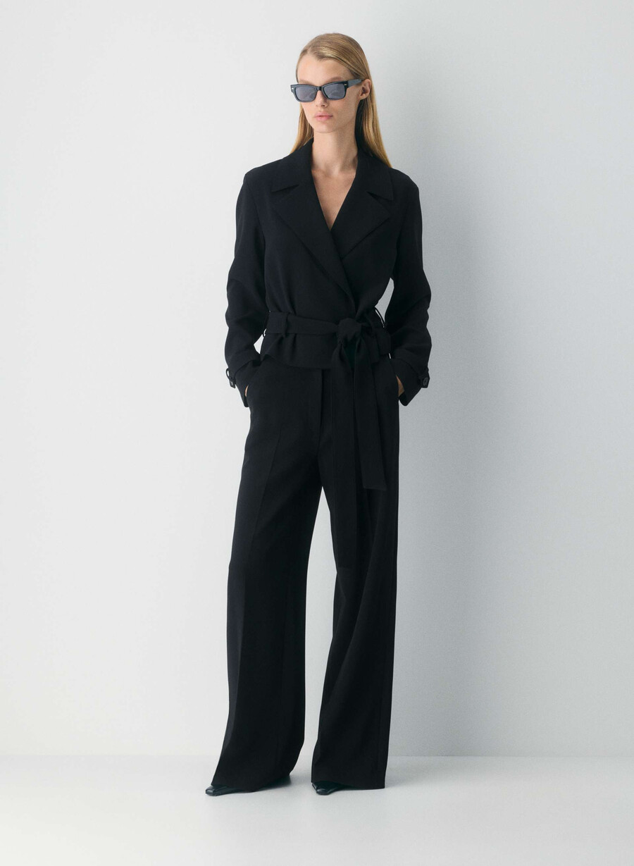 pantaloni leeway - sway crepe negri