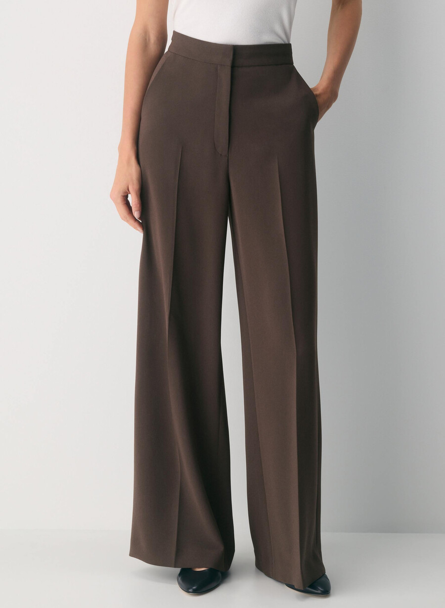pantaloni leeway - crepe sway rich mocha brown