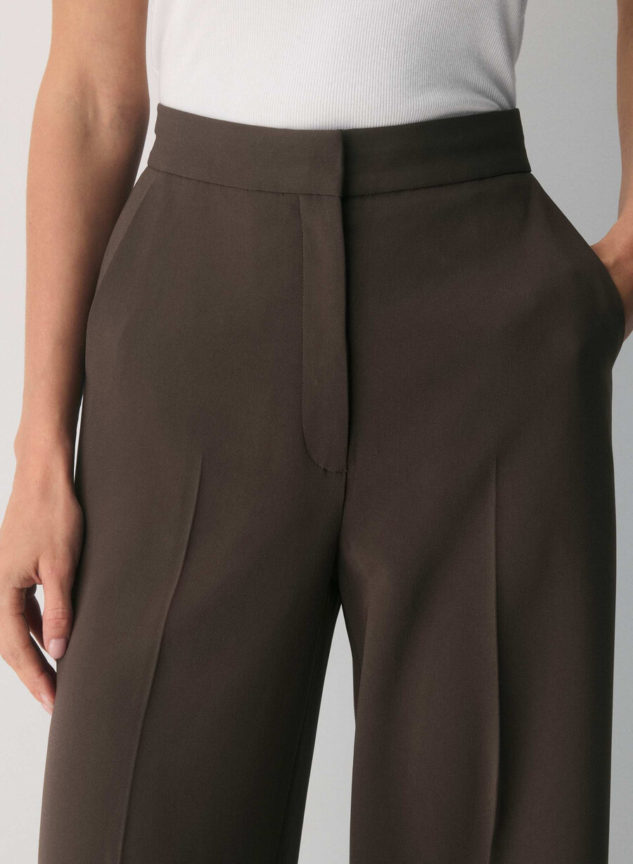 pantaloni leeway - crepe sway rich mocha brown