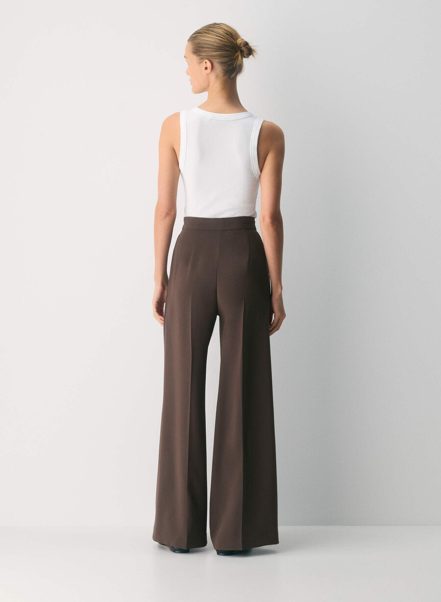 pantaloni leeway - crepe sway rich mocha brown