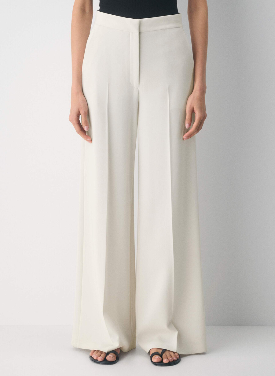 pantaloni leeway - crepe sway vintage alb