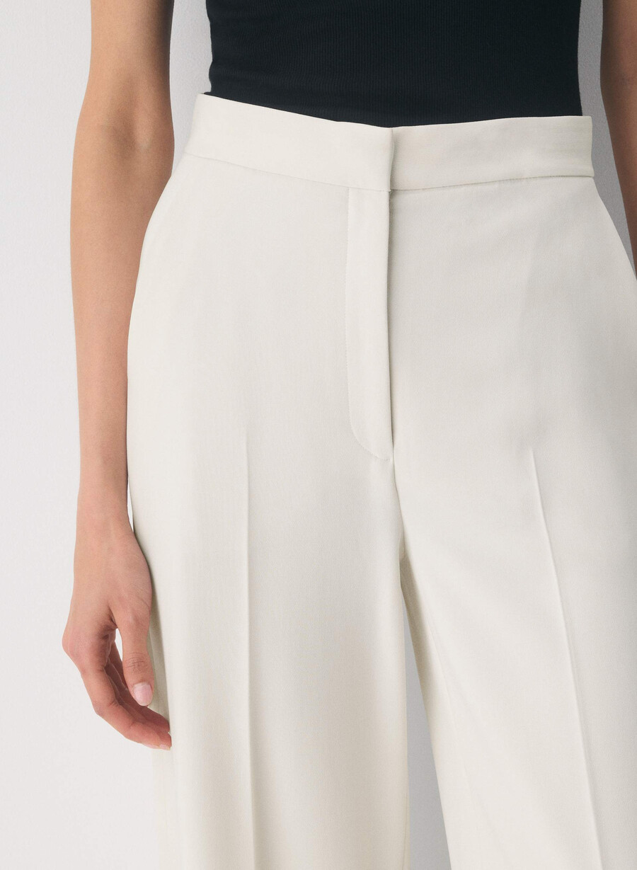 pantaloni leeway - crepe sway vintage alb