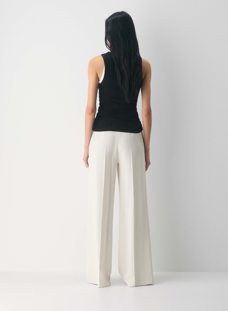 pantaloni leeway - crepe sway vintage alb
