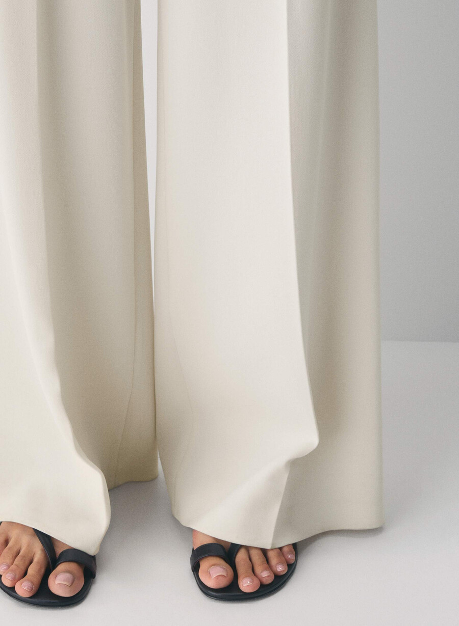 pantaloni leeway - crepe sway vintage alb