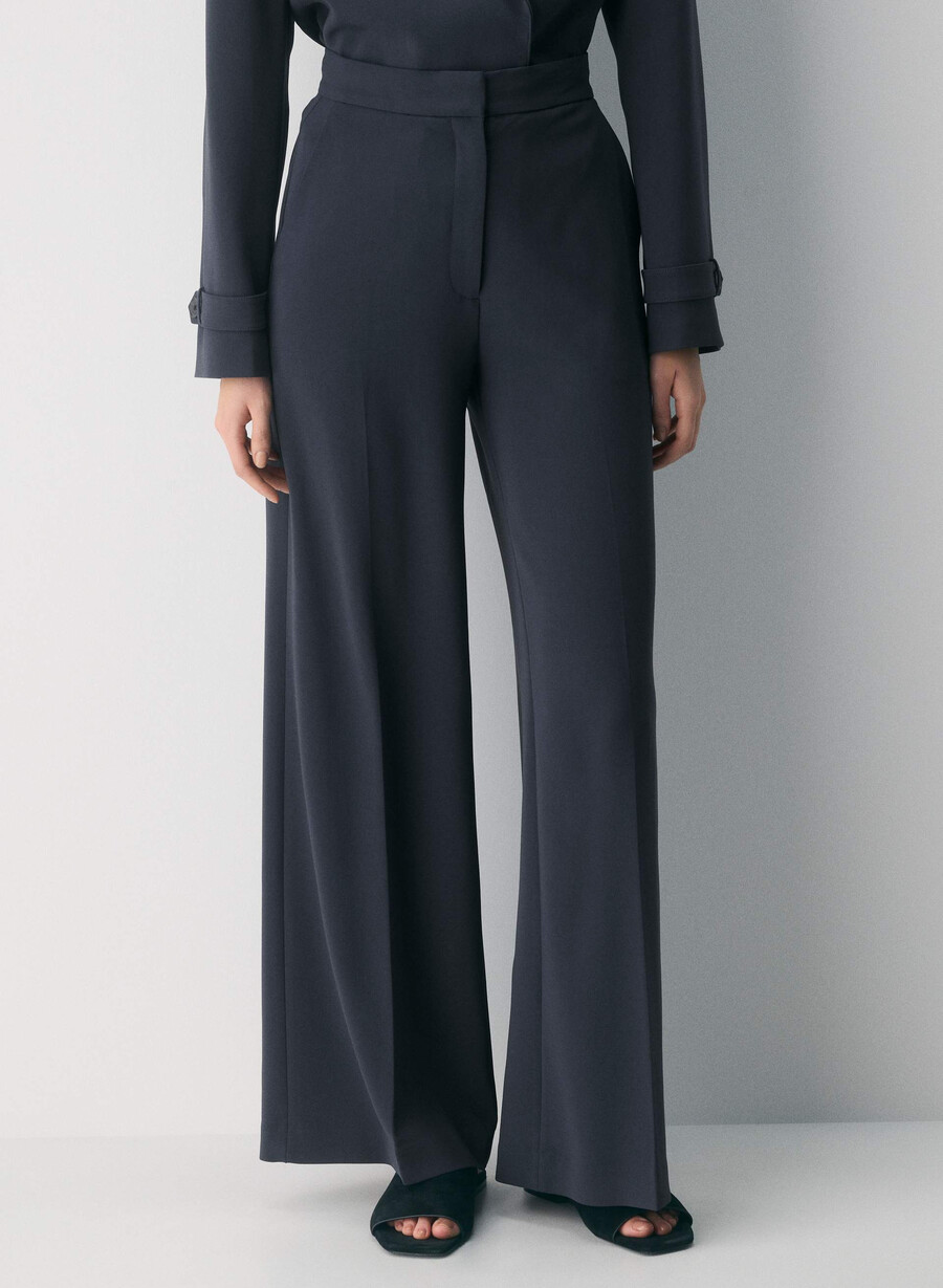 pantaloni leeway - crepe sway bleumarin Închis