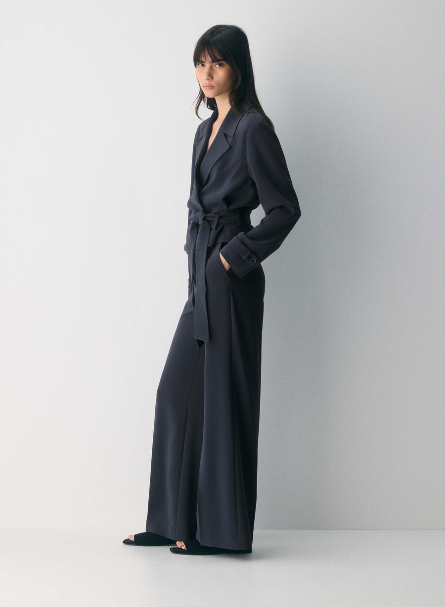 pantaloni leeway - crepe sway bleumarin Închis
