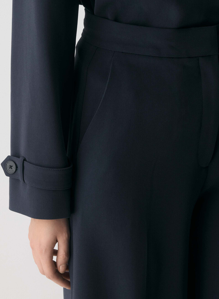 pantaloni leeway - crepe sway bleumarin Închis