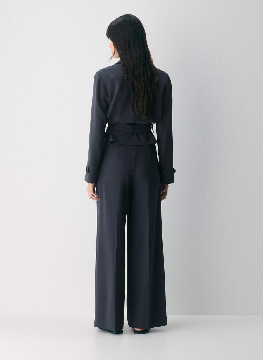 pantaloni leeway - crepe sway bleumarin Închis