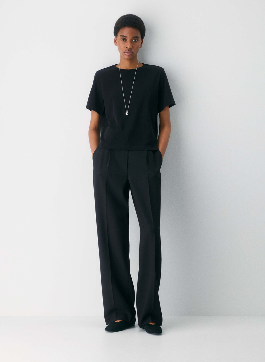 tricou funcțional interlock din bumbac negru