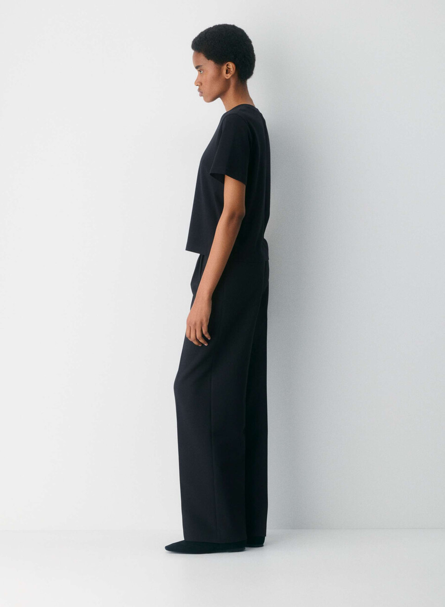 tricou funcțional interlock din bumbac negru