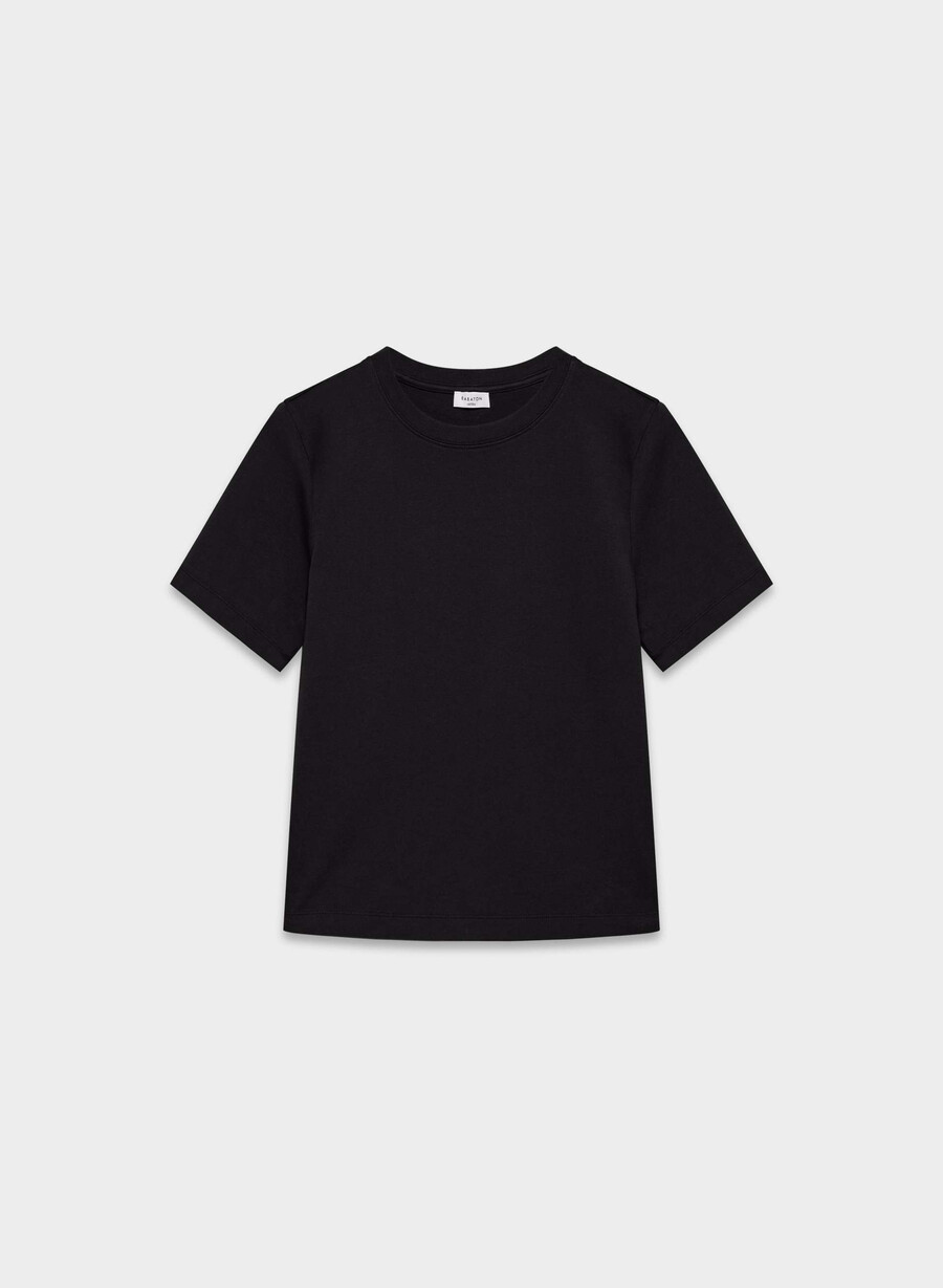 tricou funcțional interlock din bumbac negru