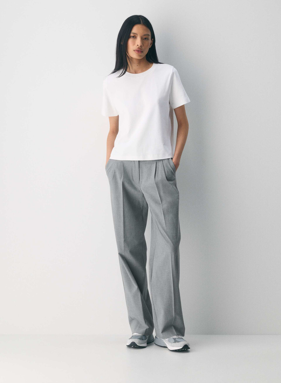 tricou funcțional interlock din bumbac alb