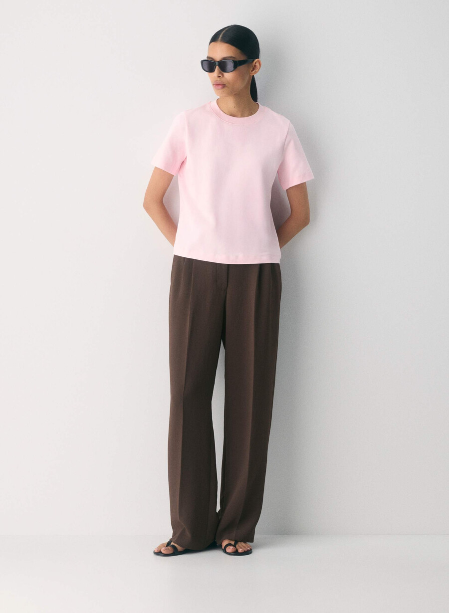 tricou funcțional din bumbac interlock villa pink