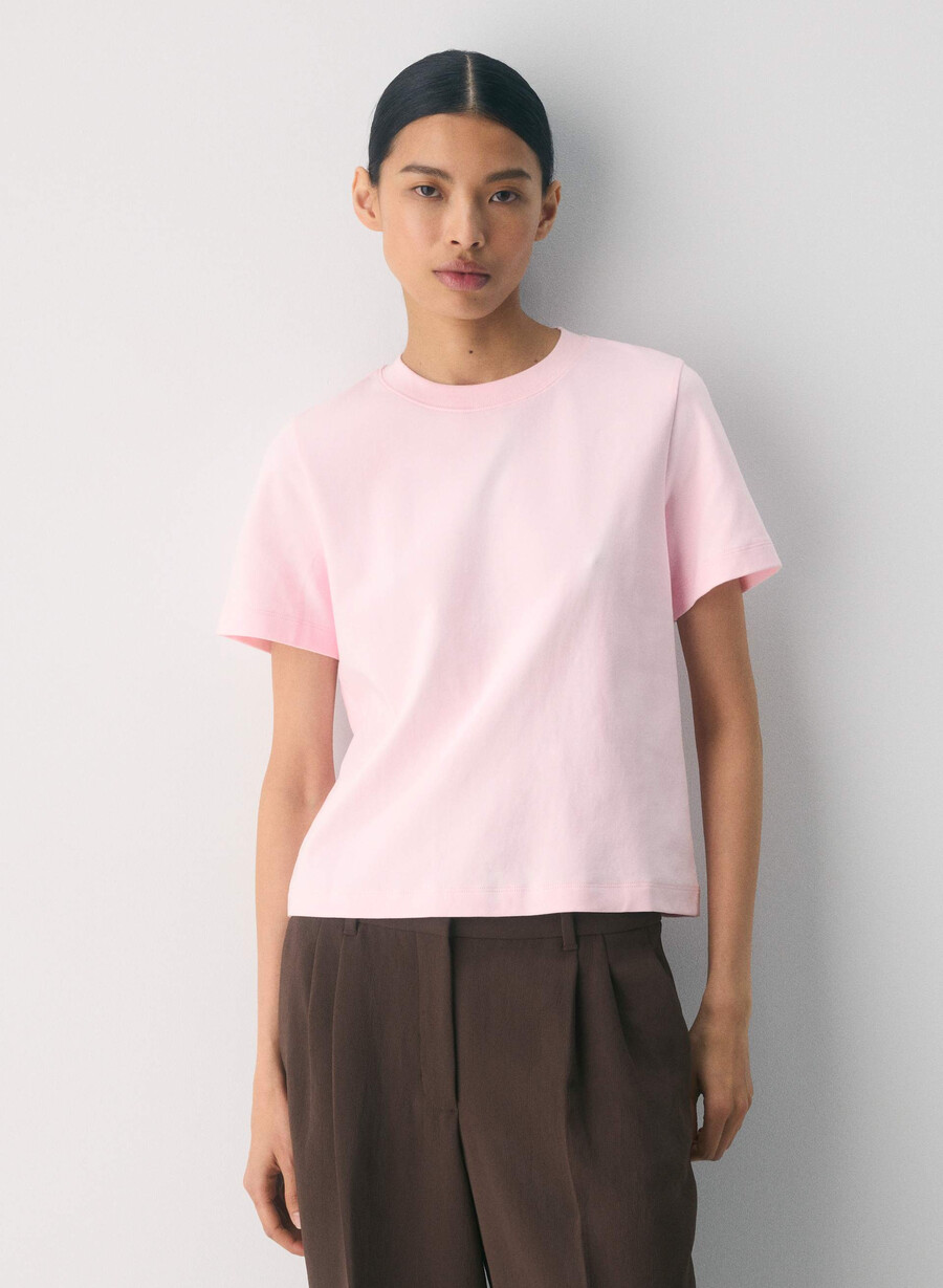 tricou funcțional din bumbac interlock villa pink