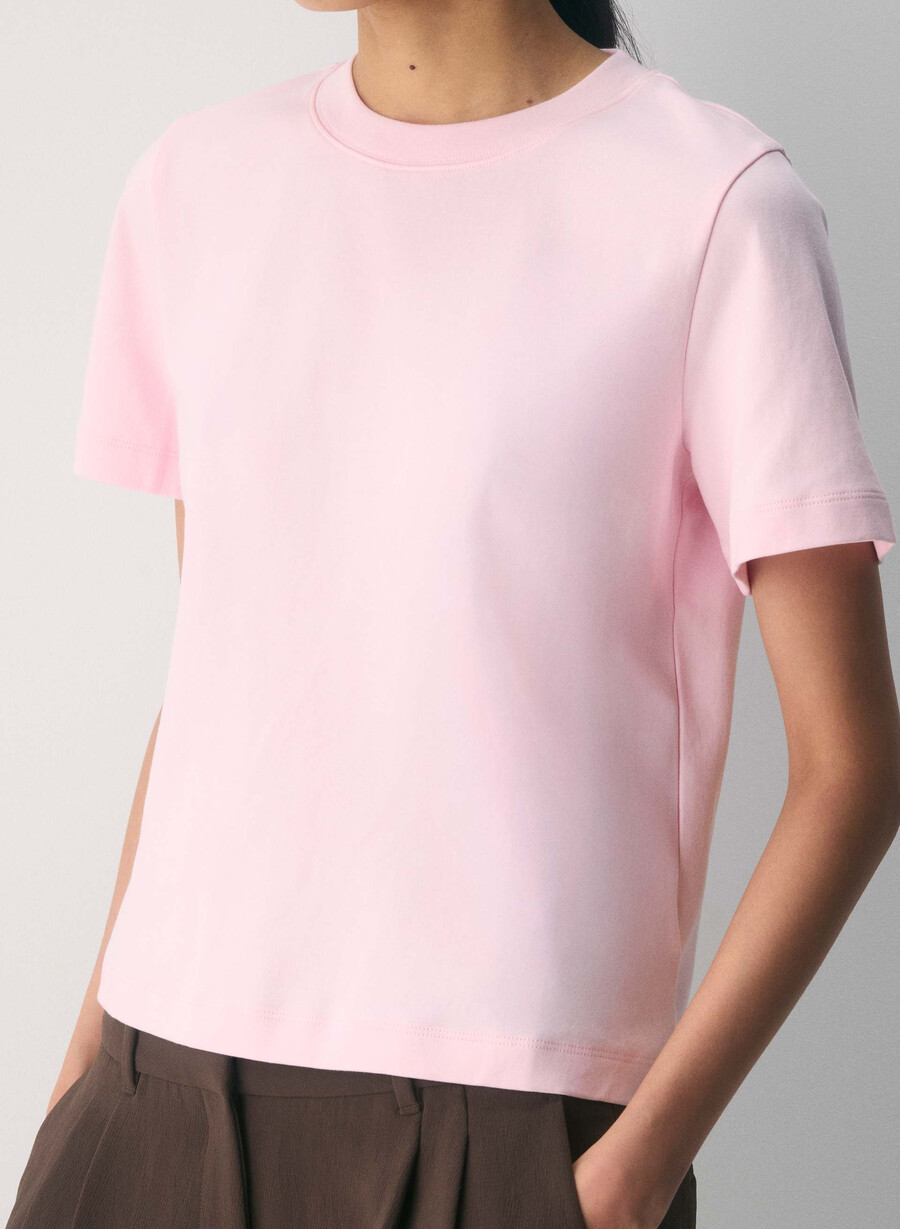 tricou funcțional din bumbac interlock villa pink