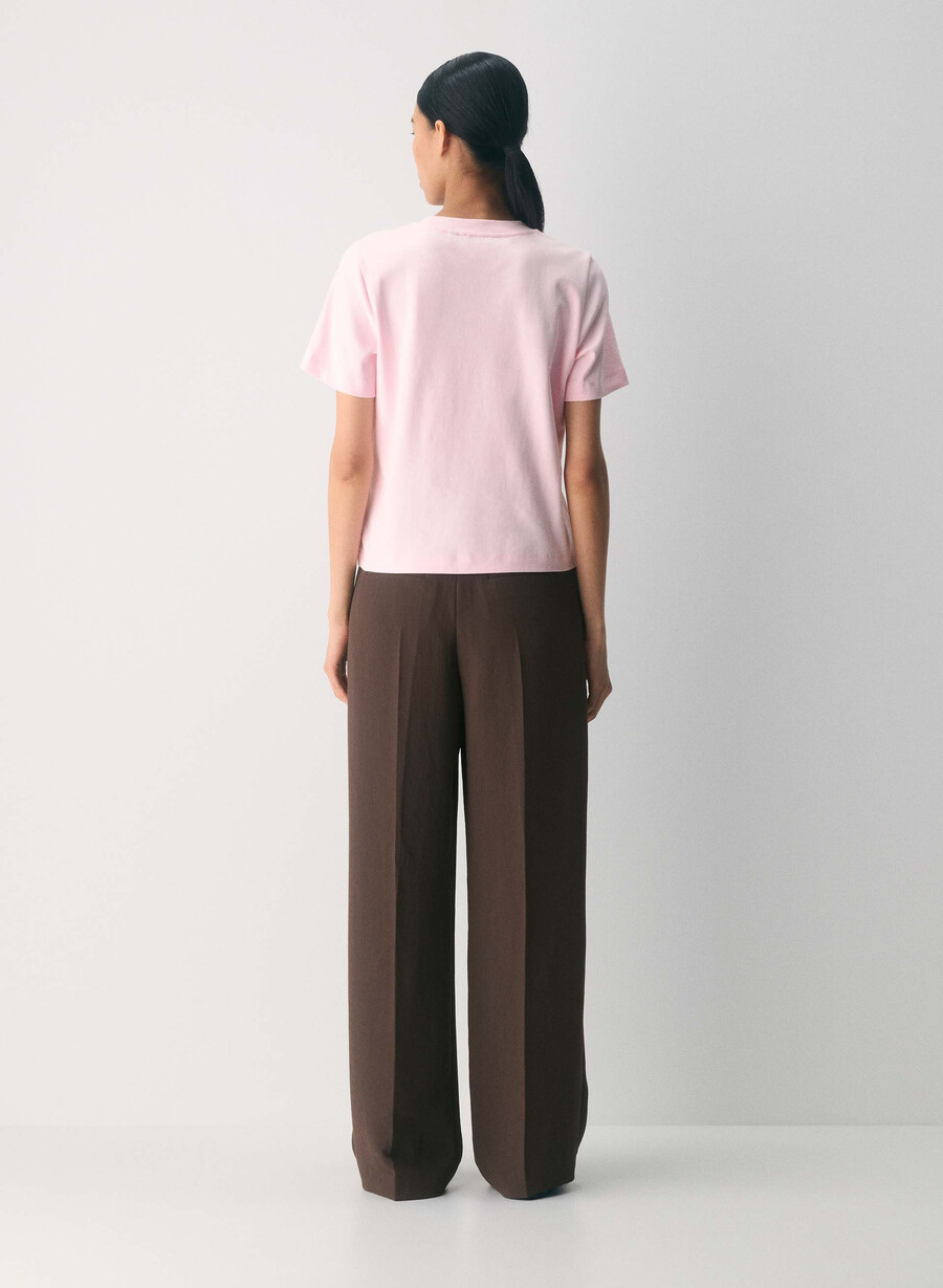 tricou funcțional din bumbac interlock villa pink