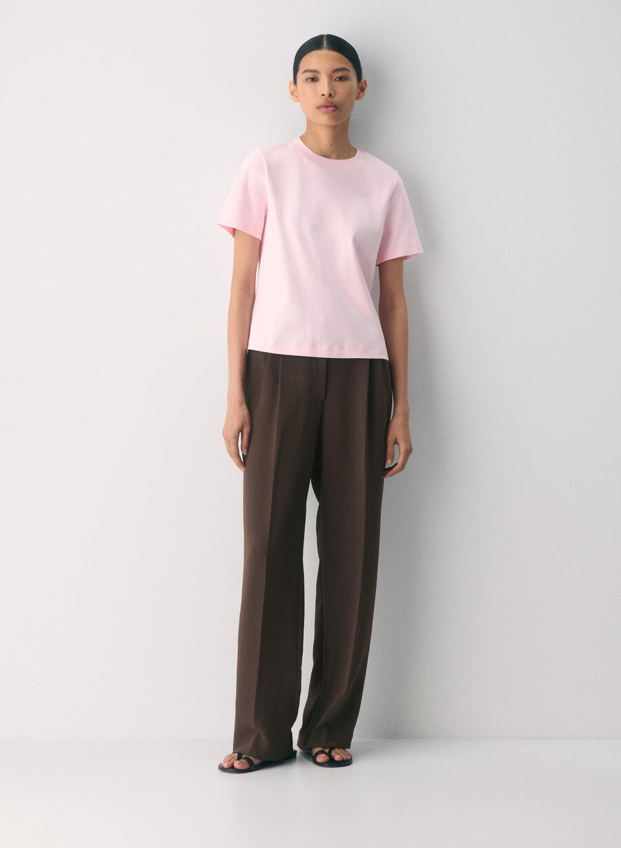 tricou funcțional din bumbac interlock villa pink