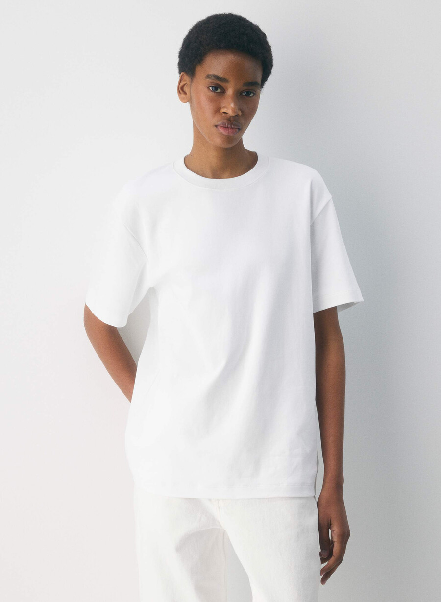 tricou interlock din bumbac pegasus alb