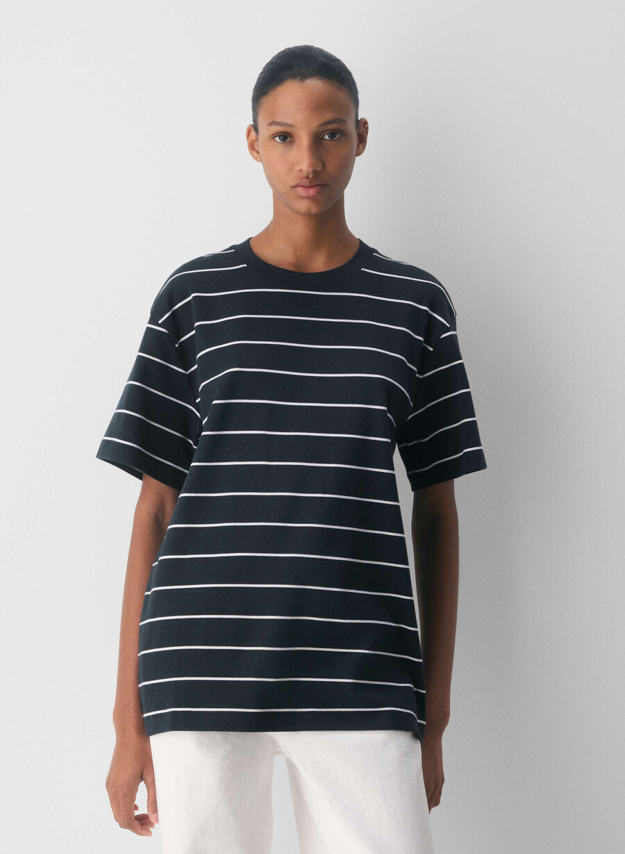 tricou interlock din bumbac pegasus bleumarin Întunecatalb