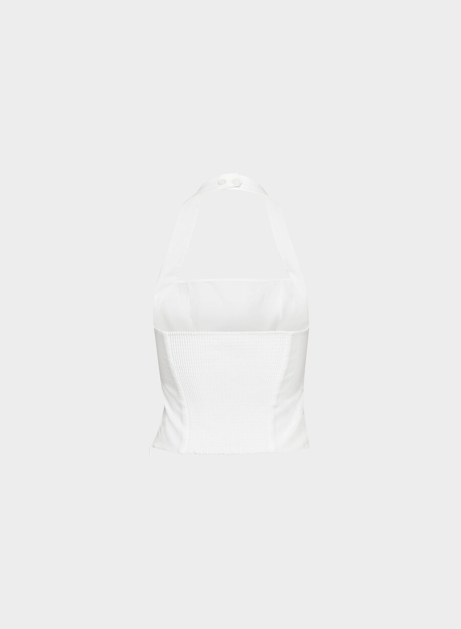 top whisper linen halter alb