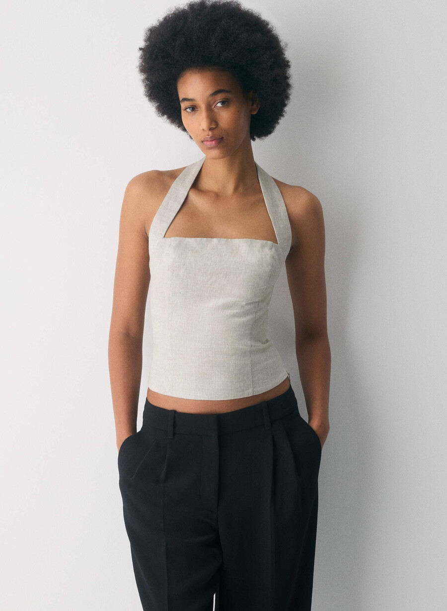 top halter din in whisper nevopsit ecru