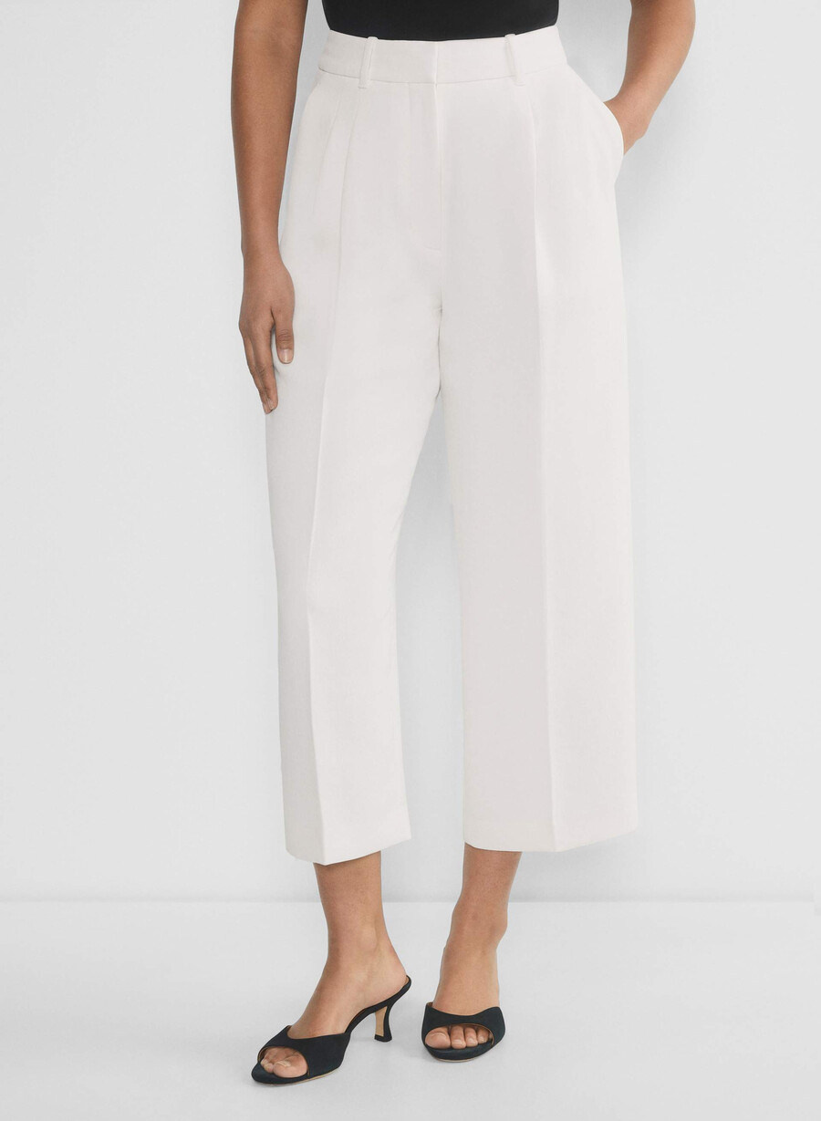 pantalonii scurți the effortless pant cu croială curbată - crepette culoare deschisĂ de mesteacĂn