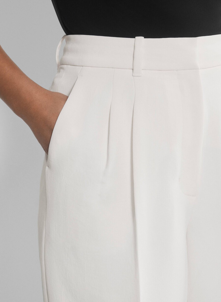 pantalonii scurți the effortless pant cu croială curbată - crepette culoare deschisĂ de mesteacĂn