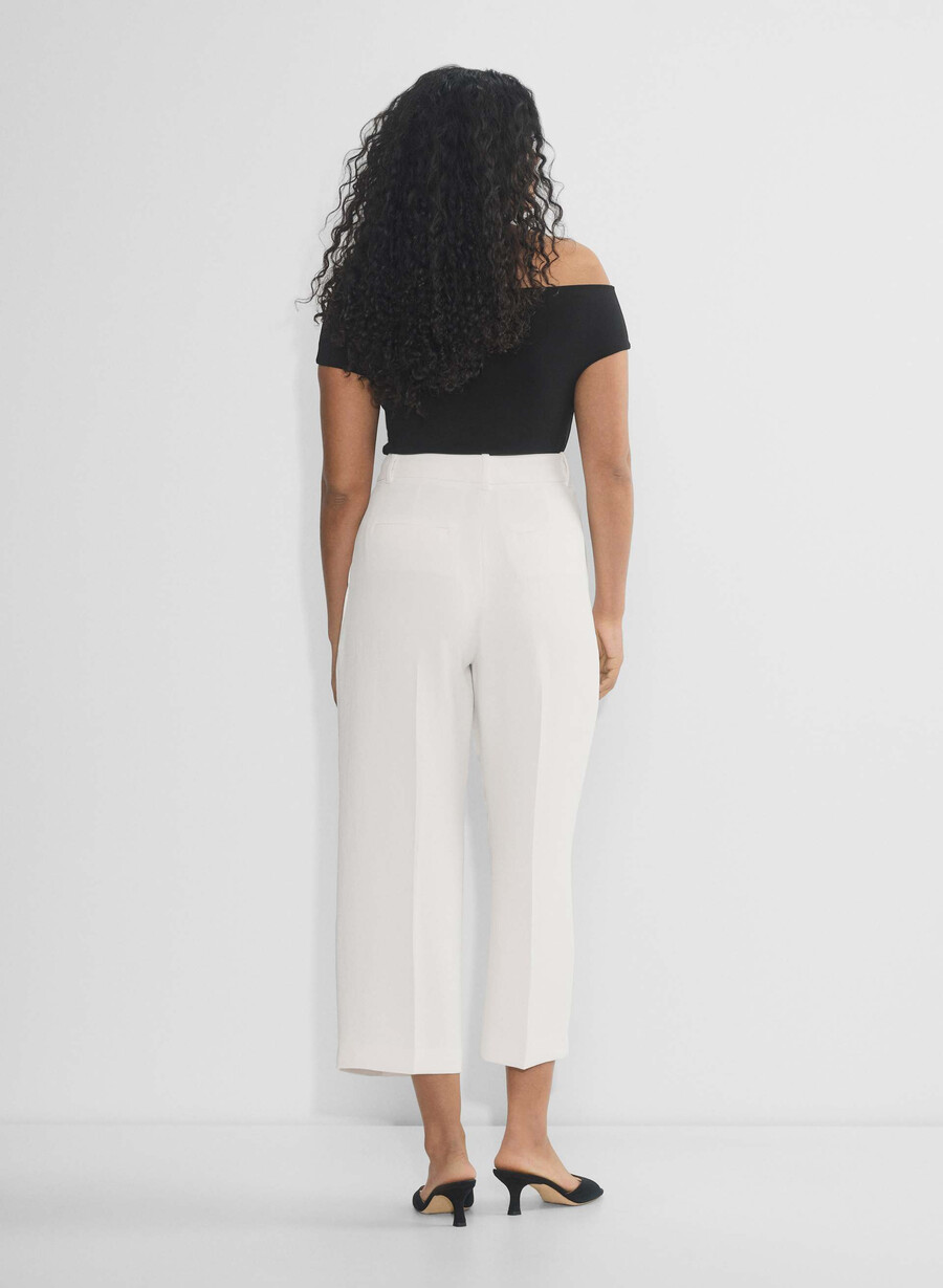 pantalonii scurți the effortless pant cu croială curbată - crepette culoare deschisĂ de mesteacĂn
