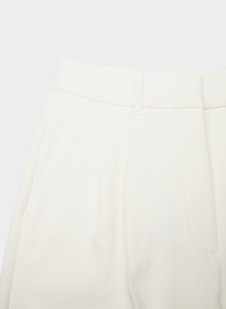 pantalonii scurți the effortless pant cu croială curbată - crepette culoare deschisĂ de mesteacĂn