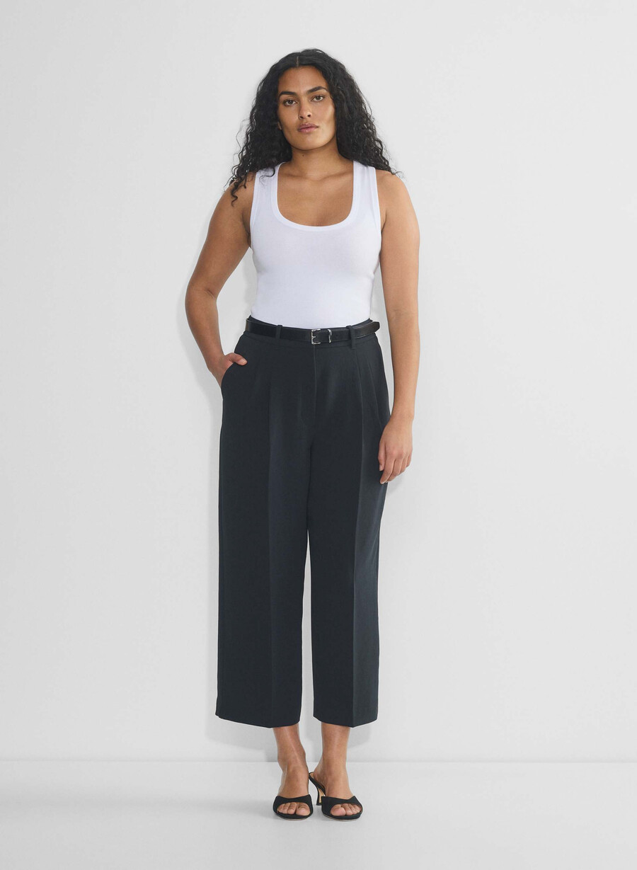 pantalonii scurți the effortless pant cu croială curbată - crepette bleumarin Închis