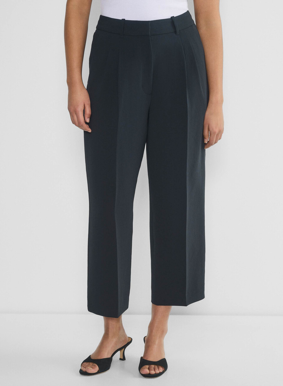 pantalonii scurți the effortless pant cu croială curbată - crepette bleumarin Închis