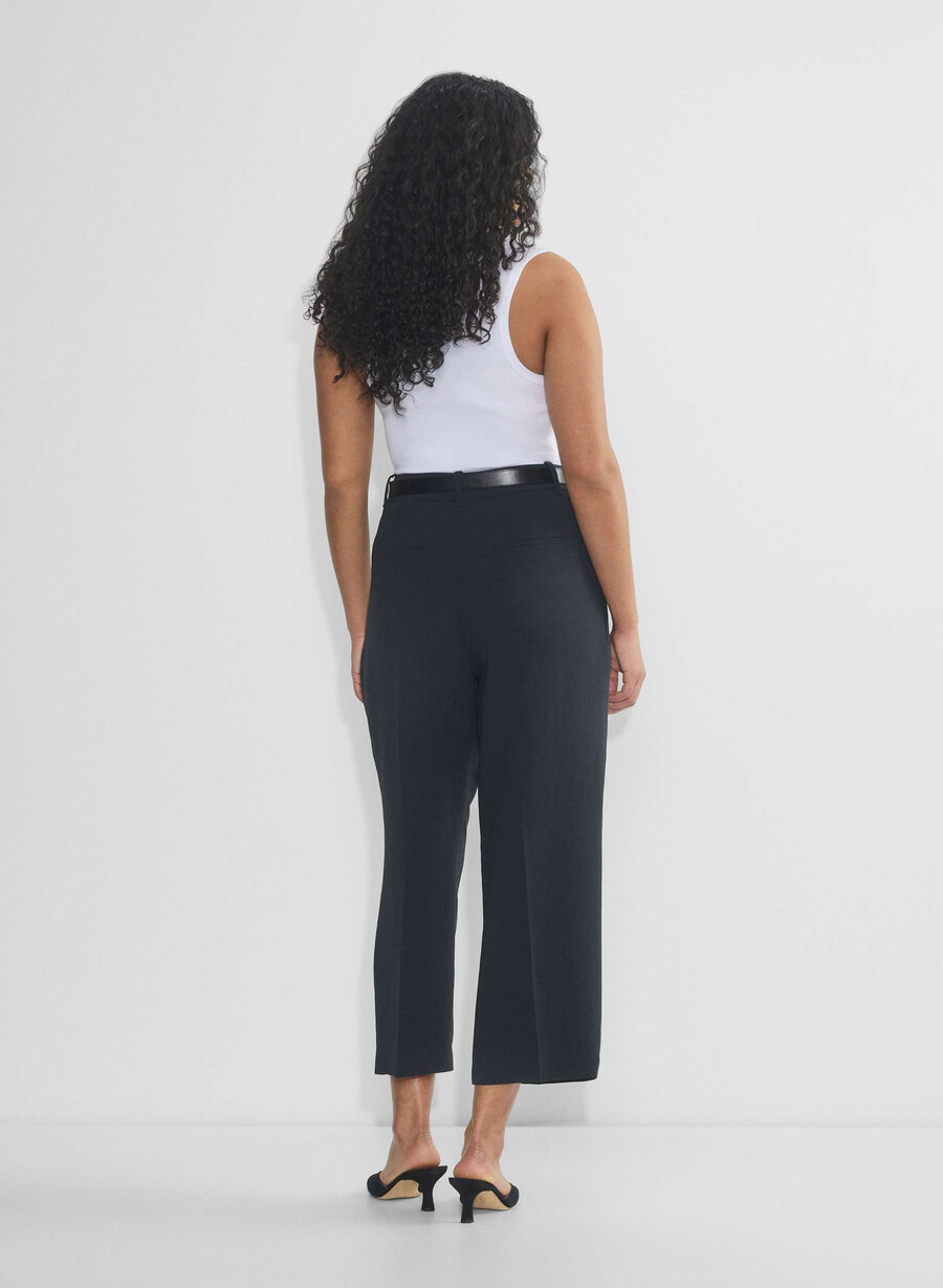 pantalonii scurți the effortless pant cu croială curbată - crepette bleumarin Închis