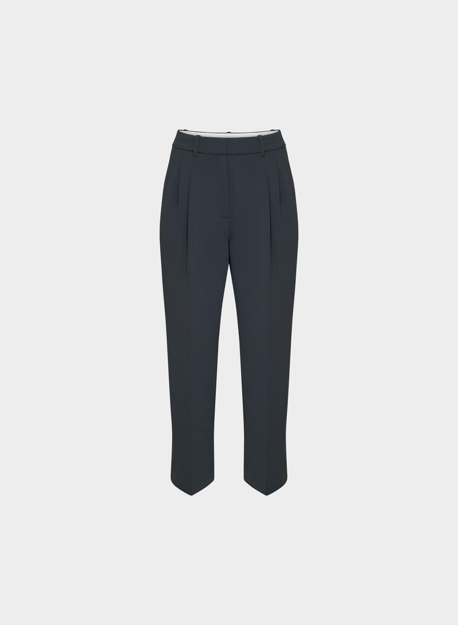 pantalonii scurți the effortless pant cu croială curbată - crepette bleumarin Închis