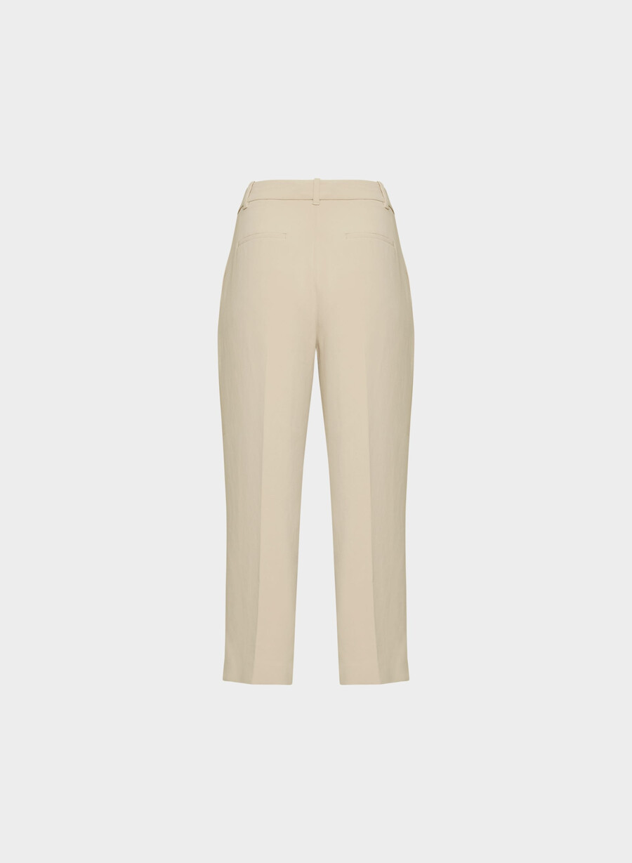 pantalonii scurți the effortless pant cu croială curbată - crepette marcona beige