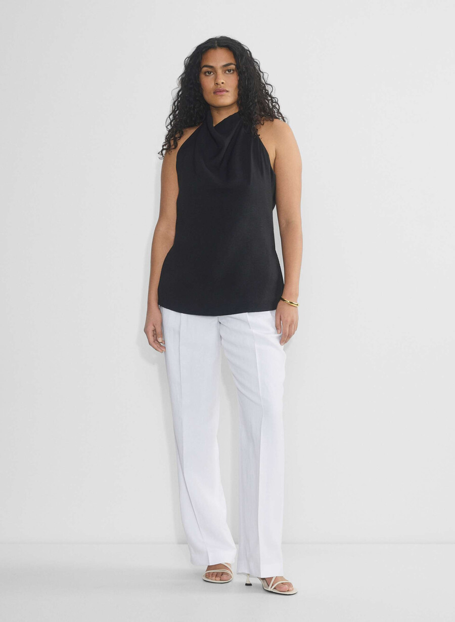 pantalonii effortless pant cu croială curbată - cruiselinen alb