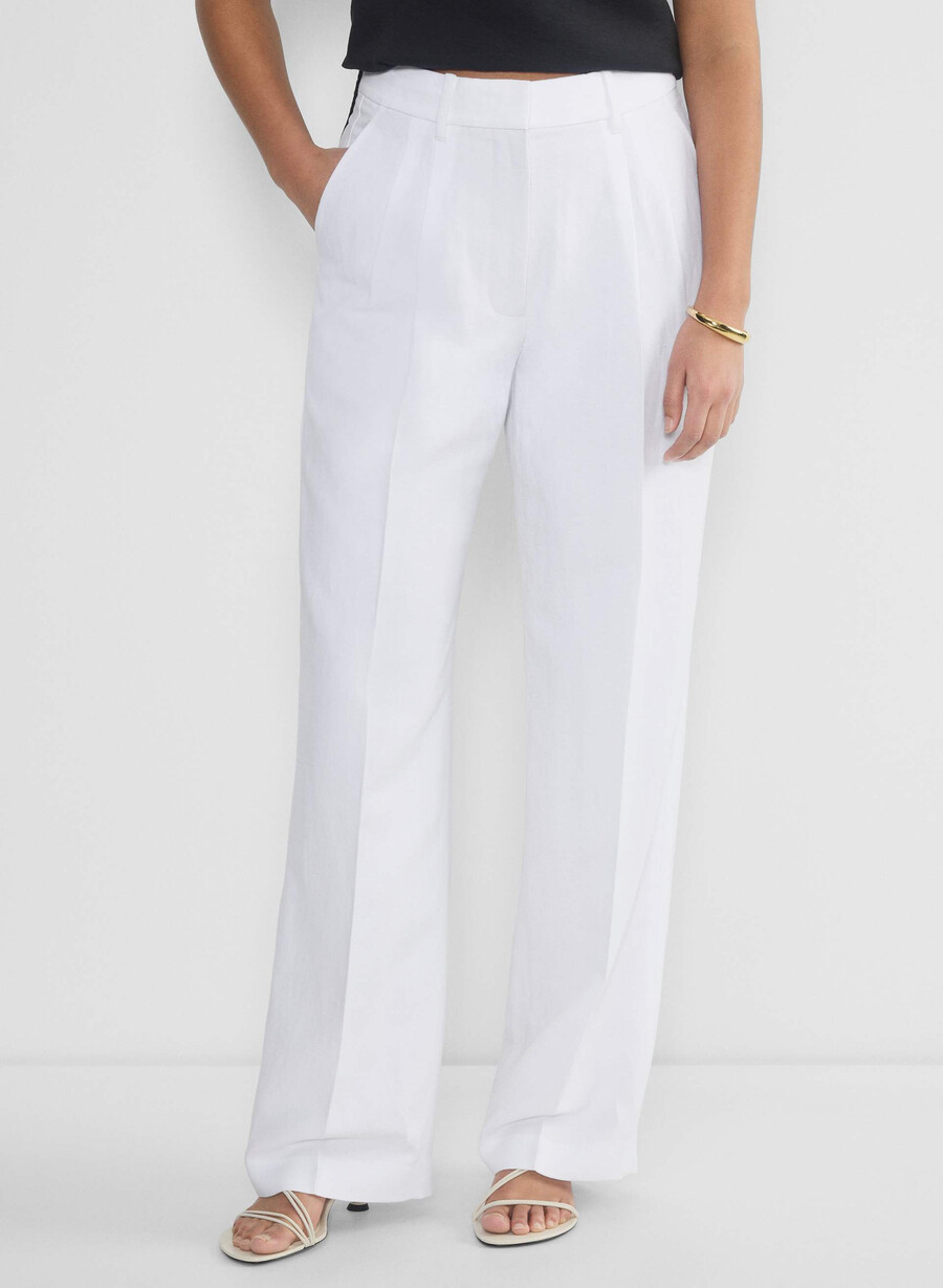 pantalonii effortless pant cu croială curbată - cruiselinen alb