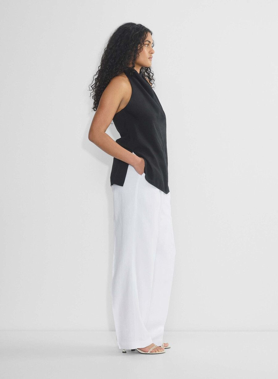 pantalonii effortless pant cu croială curbată - cruiselinen alb