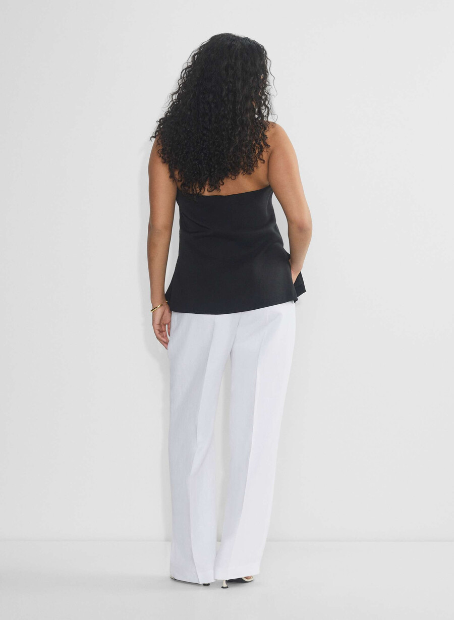 pantalonii effortless pant cu croială curbată - cruiselinen alb
