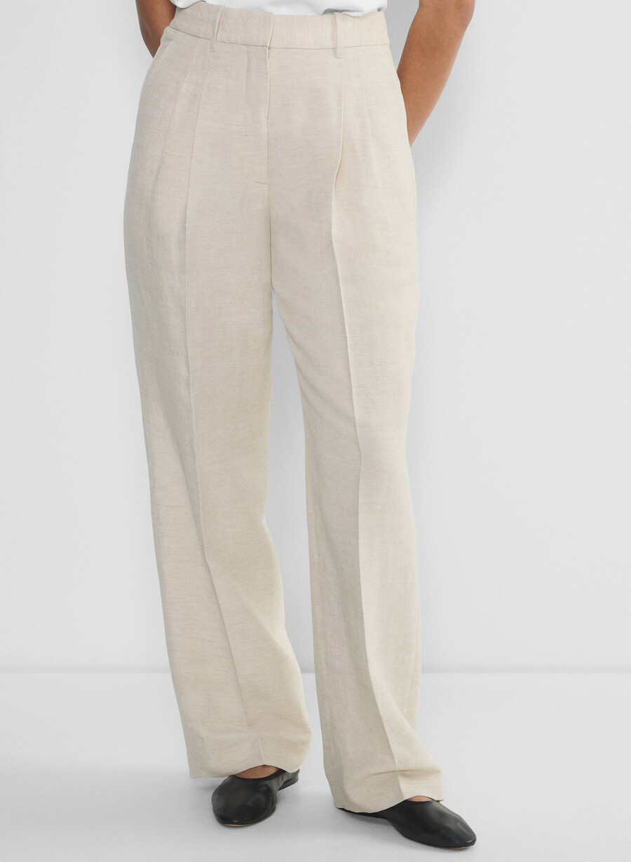 pantalonii effortless pant cu croială curbată - cruiselinen natural ecru