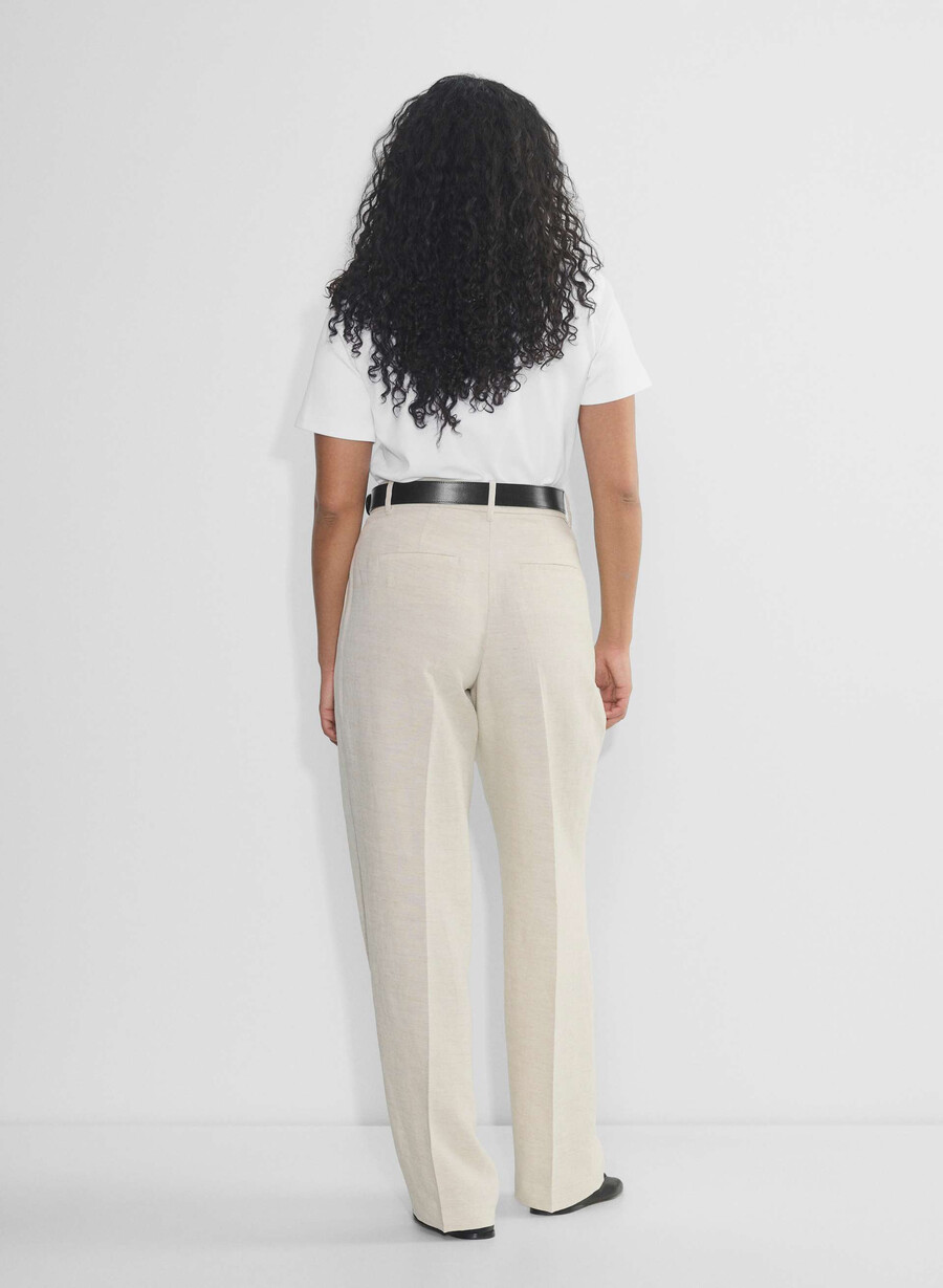pantalonii effortless pant cu croială curbată - cruiselinen natural ecru