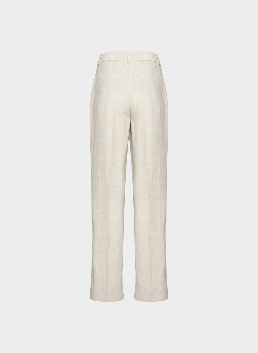 pantalonii effortless pant cu croială curbată - cruiselinen natural ecru