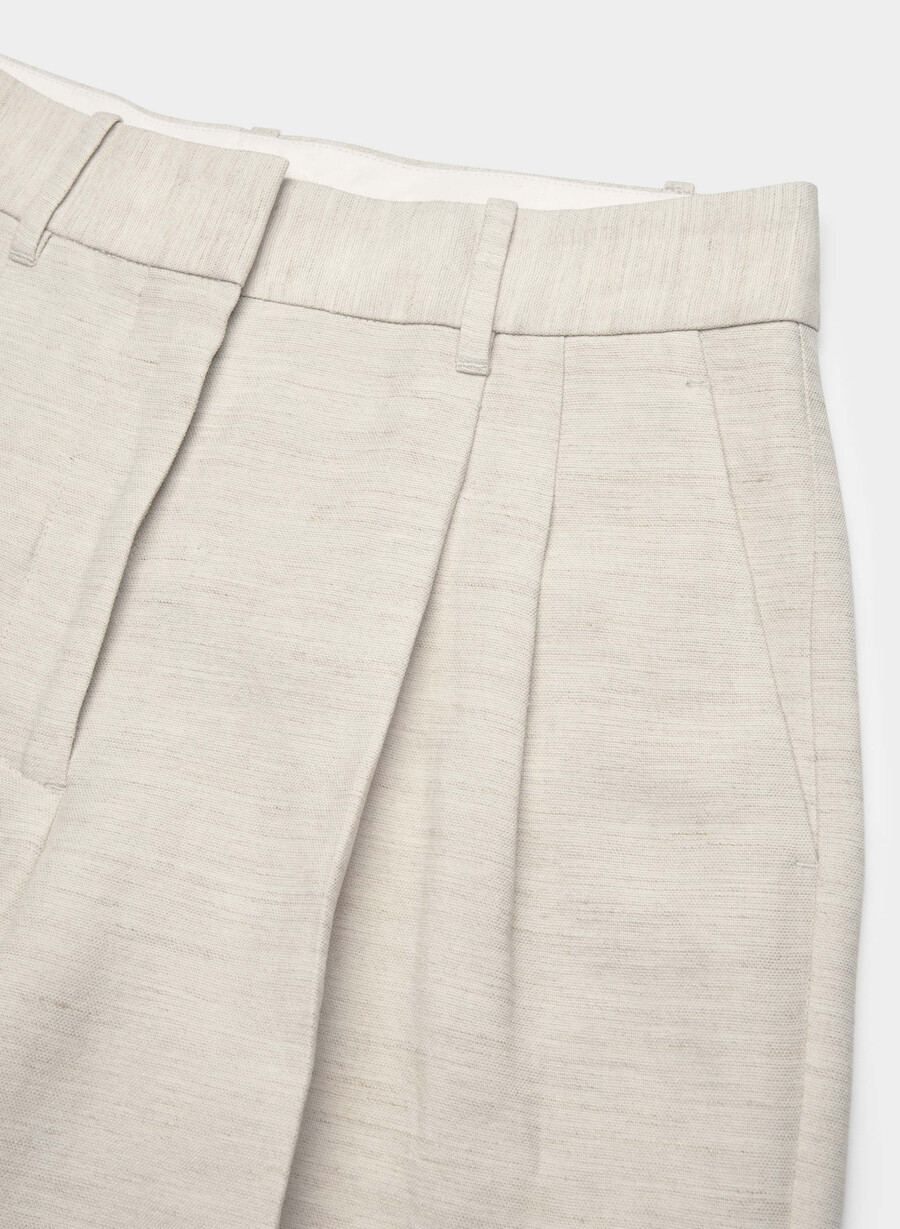 pantalonii effortless pant cu croială curbată - cruiselinen natural ecru