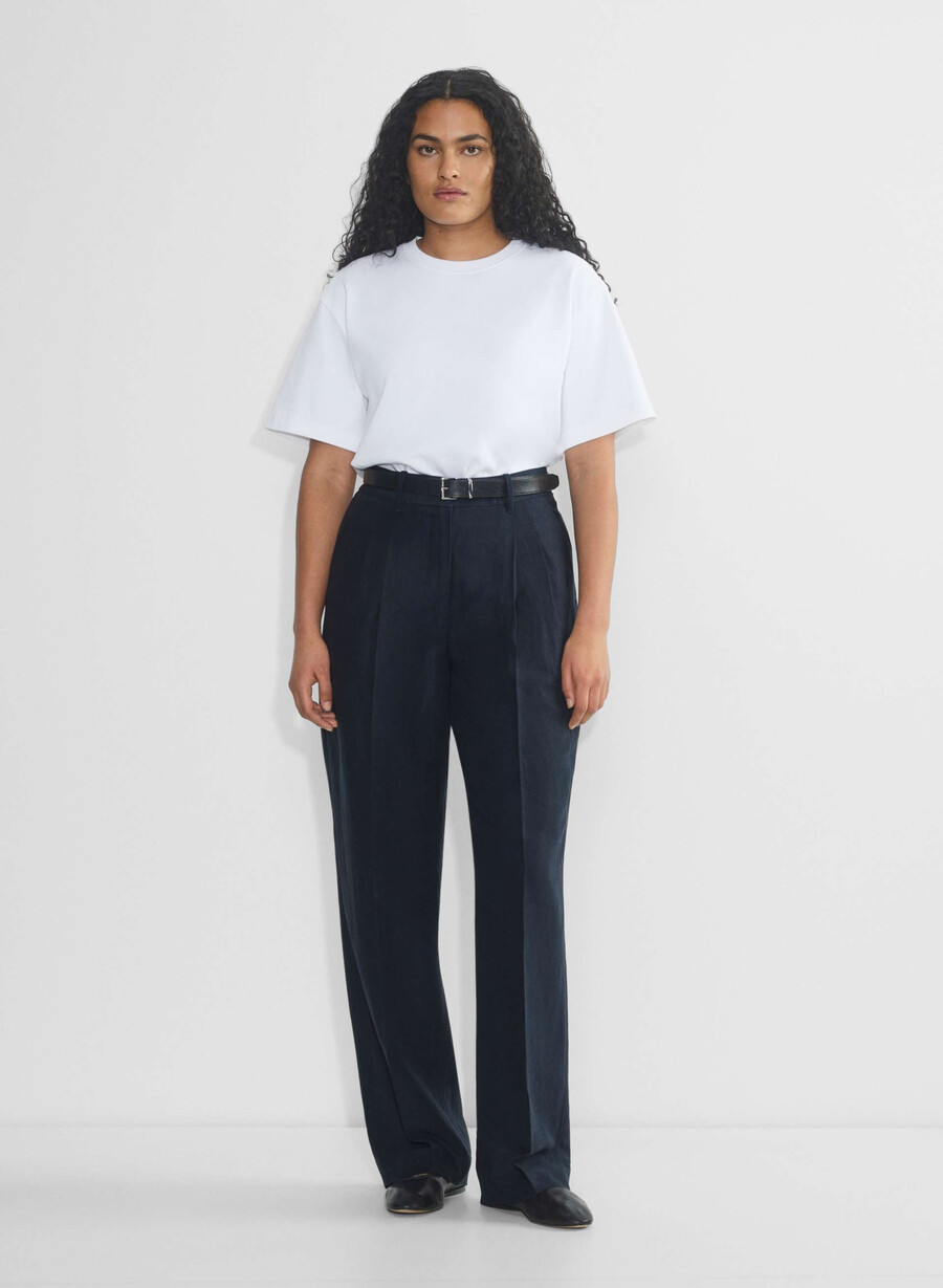 pantalonii effortless pant cu croială curbată - cruiselinen bleumarin nopte Închis