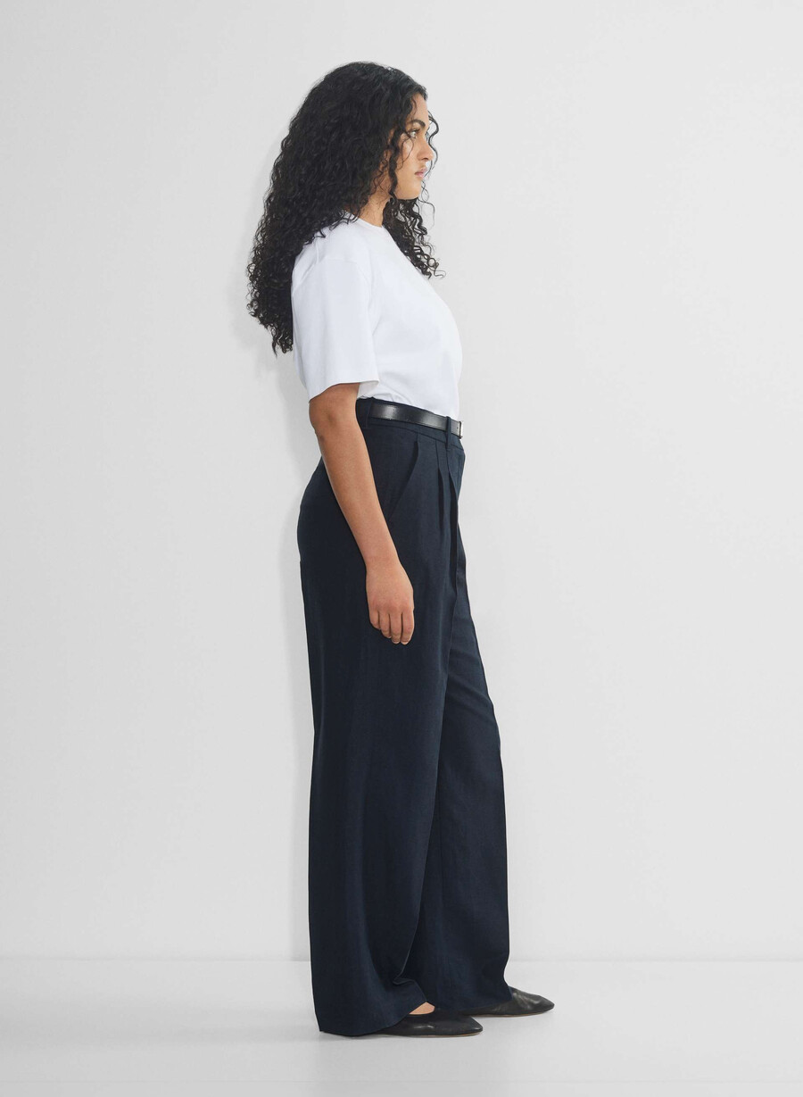 pantalonii effortless pant cu croială curbată - cruiselinen bleumarin nopte Închis