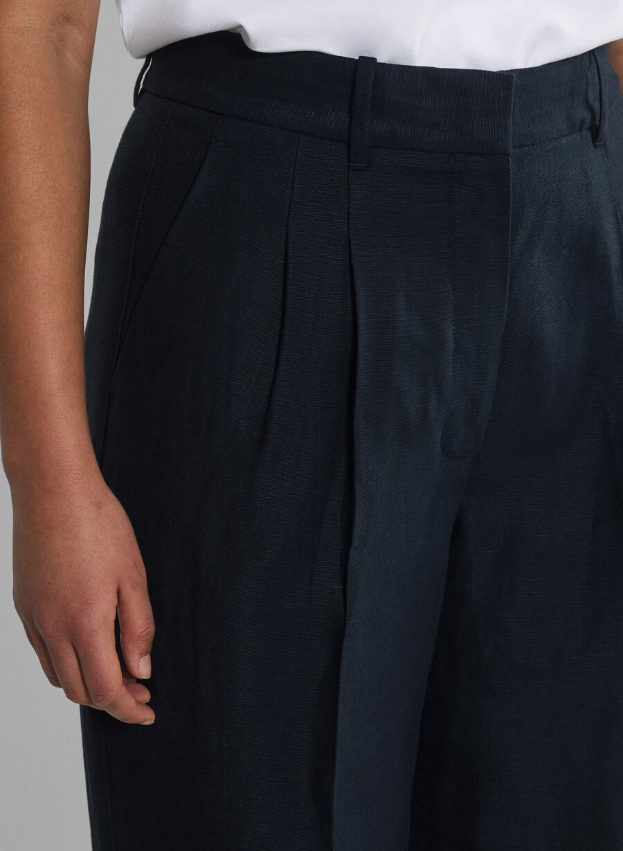 pantalonii effortless pant cu croială curbată - cruiselinen bleumarin nopte Închis