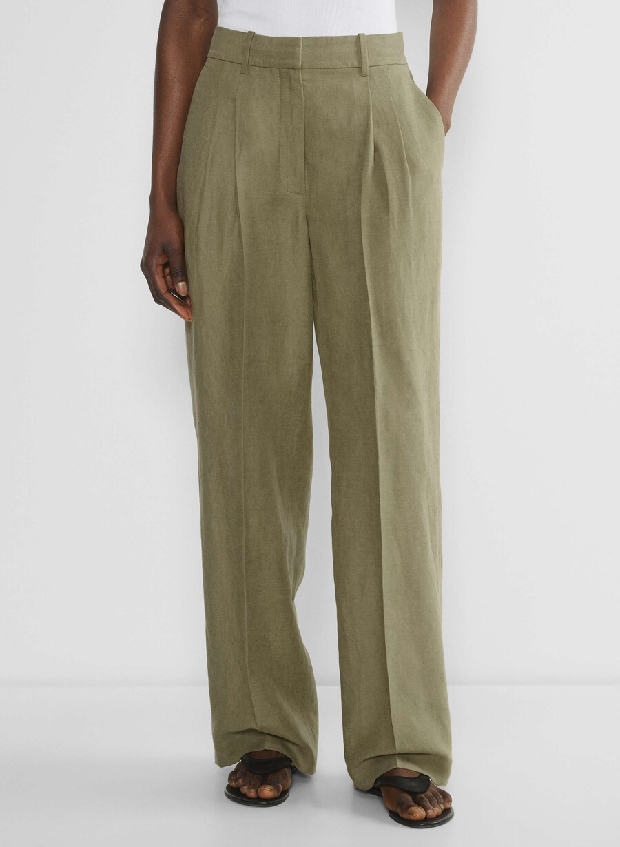 pantalonii effortless pant cu croială curbată - cruiselinen sundried olive