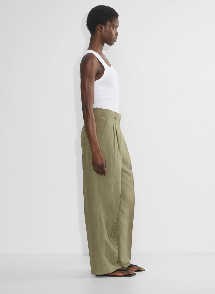 pantalonii effortless pant cu croială curbată - cruiselinen sundried olive