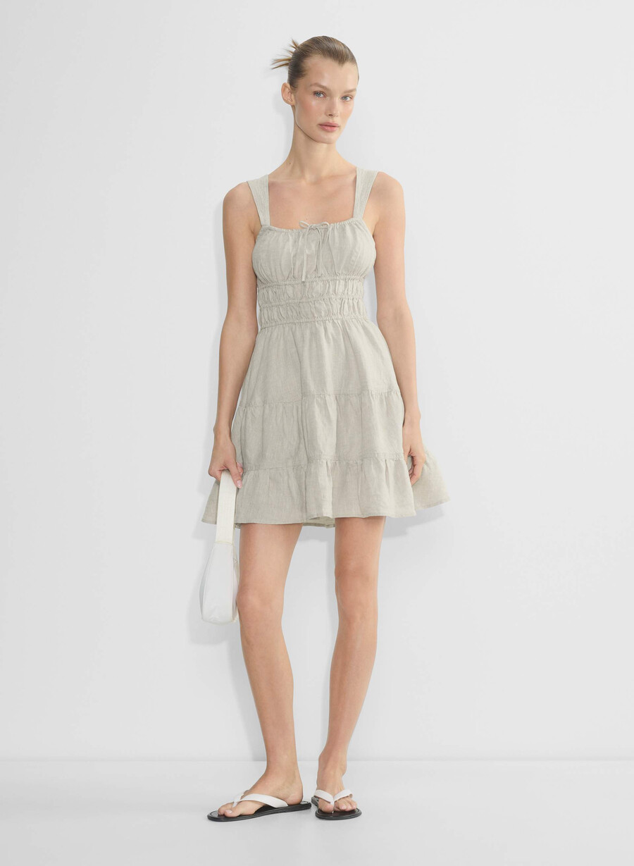rochie martine din in natural ecru