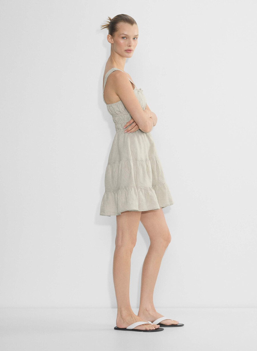 rochie martine din in natural ecru