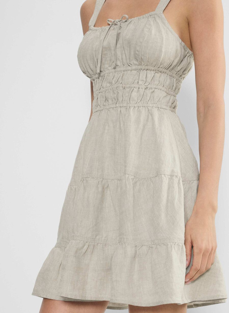 rochie martine din in natural ecru